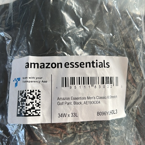 Amazon Essentials Men's Classic-Fit Stretch Tech Golf Pant 34x33 Black - Picture 9 of 9